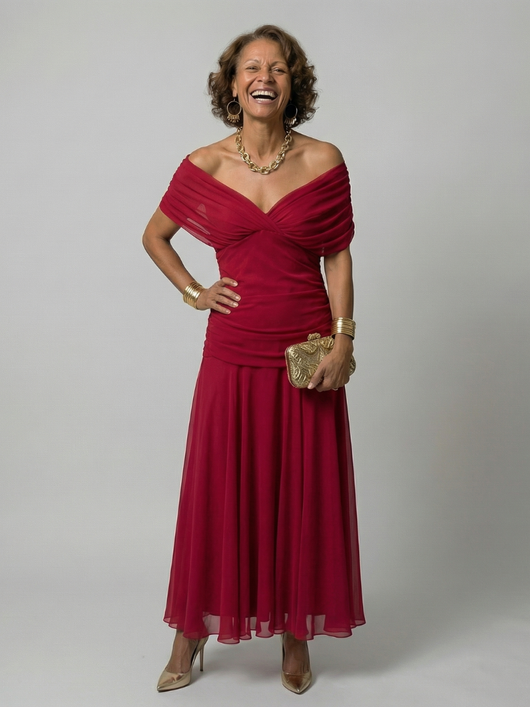 Calen | Abito Midi Off-Shoulder
