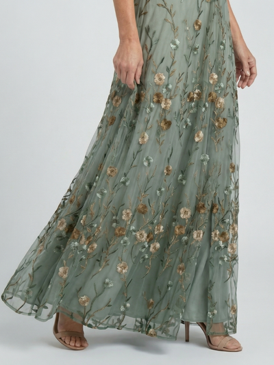 Selora | Abito Maxi Floreale con Collo Halter