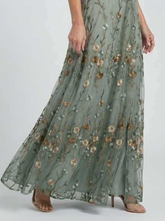 Selora | Abito Maxi Floreale con Collo Halter