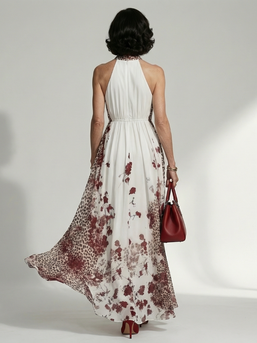 Orlune | Abito Maxi Bianco Pieghevole
