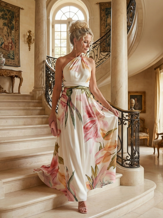 Amiel | Abito Maxi Floreale Leggero