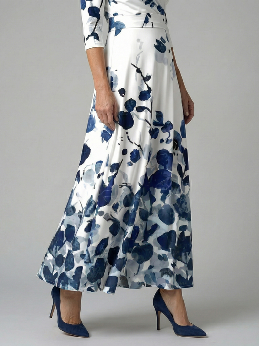 Celine | Abito Midi con Collo Avvolgente