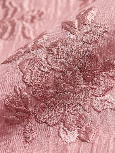 Xanthea | Abito maxi a maniche corte, aderente, con texture floreale