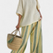 Ellowyn | Set in lino a righe verdi