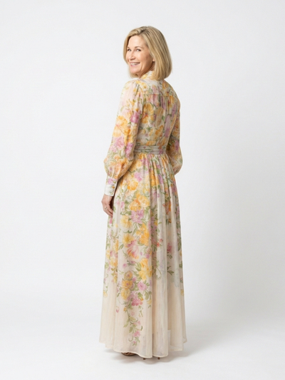 Cressida | Abito Maxi Floreale con Maniche Lunghe
