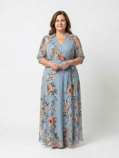Elowen | Vestito Maxi V-Neck a Fiori